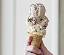 Cones are crowned with a ring of toasted fluff at Gracie's Ice Cream.