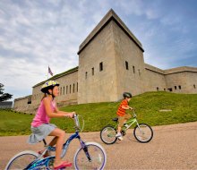 Bike the ground of Fort Trumbull. Photo courtesy Visit CT