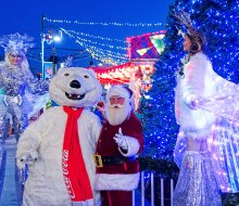 The costumed characters wandering the park are happy to pose for festive photo-ops at Luna Park's Frost Fest. Photo courtesy of Luna Park in Coney Island 