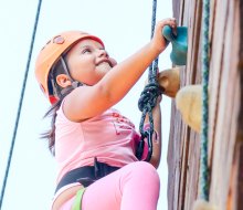 Girls climb high. El Ranchito Day Camp photo courtesy of Girl Scouts of Greater Los Angeles