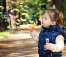 Free, fun activities can be as simple as blowing bubbles on a sunny day