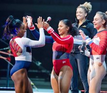 Simone Biles and Jordan Chiles are great competitors and great friends. Photo by John Cheng