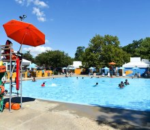 Head to the Bronx's Haffen Pool, one of our favorite free pools in NYC, to enjoy a day of swimming and splashing.
