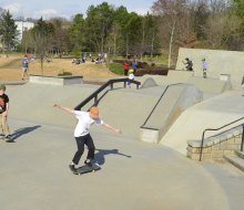 Historic Fourth Ward Skate Park was designed with input from the local skateboard community and received funding from Tony Hawk's foundation. Photo by Bill Leffler