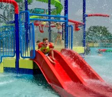 Even little ones can enjoy the slides at Strawberry Water Park. Photo by Ashley Jones