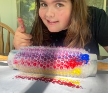 Bubble wrap games and crafts to try with kids! Photo by Ally Noel