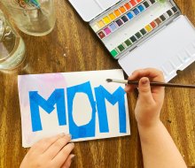 Use watercolors and painter's tape to make beautiful DIY Mother's Day cards at home.