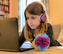 Keep her hands busy with a Koosh ball so she can focus her mind. Photo by author