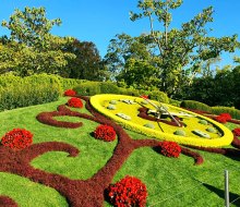 The L'horloge fleurie, or the flower clock, was created in 1955 as a symbol of the city's watchmakers. Photo courtesy of Geneva Tourism