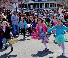 Follow the Easter Bunny for a fun-filled parade through the streets of Port Jefferson. Photo by Mac Timus/Port Jefferson