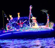 Enjoy the pageantry of the Holiday Boat Parade in Boynton Beach. Photo courtesy of the event