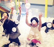 Watch kids have a blast in the bubble ball area at Lily and Liam while you sit nearby sipping coffee. 