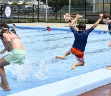 Dive into summer fun at free Boston swimming pools. Mirabella Pool photo courtesy of Boston Centers for Youth & Families