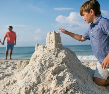 The white sand is perfect for sandcastles at Gulf Shores and Orange Beach. Photo courtesy of  Gulf Shores/Orange Beach Tourism