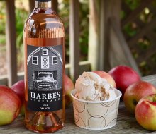 Grab some apple crisp ice cream from the ice cream shop and a bottle of dry rose from wine barn at Harbes Family Farm.
