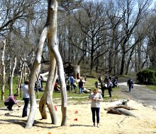 The Zucker Natural Play Area debuted its unique playground in 2013. Photo courtesy of the Prospect Park Alliance