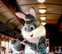 The Easter Bunny rides the rails with you on the Black River & Western Railroad's Easter Bunny Express. Photo courtesy of the railroad