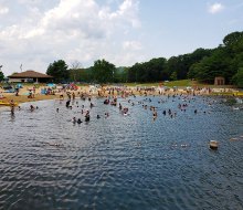 An area of Hooks Creek Lake is sectioned off for swimming. Photo courtesy of New Jersey Department of Environmental Protection