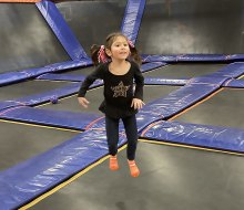 Deer Park's Sky Zone includes a sports court with trampolines. Photo by Kaylynn Chiarello Ebner 