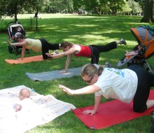 Fitnotic fitness lets you spend time with your baby while working up a sweat.