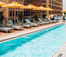 The Margaritaville Hotel boasts a tropical feel at its rooftop pool right in the heart of Midtown Manhattan.