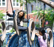 Big kids can burn off plenty of energy at the multi-level Astoria Heights Playground. Photo courtesy of NYC Parks 