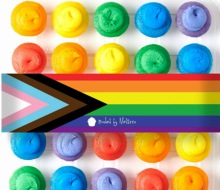 Celebrate Pride month with bite-size Pride Rainbow Cupcakes from Baked by Melissa. Photo courtesy of Baked by Melissa 