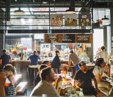 Escape the crowds of Times Square for a communal meal at Gotham West Market. Photo by Daniel Krieger