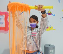 Stretch, mold, squish, and play with slime to your hearts content at the Sloomoo Institute in Soho. 