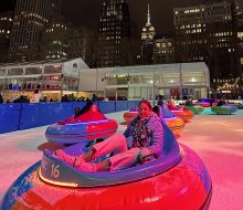 Bump, slide, and spin onto the rink and into the new year with the seasonal debut of ice bumper cars at Bryant Park. Photo by Jody Mercier 