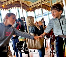 Jane's Carousel celebrates its 14th year in Brooklyn with free rides and face painting on Saturday, May 3, 2025. Photo by Sara M.