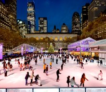 Bring your skates and you can hit the ice for free at Bryant Park. Photo by Colin Miller for the Winter Village