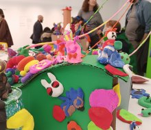 Creative kids can add to the artwork at the Brooklyn Museum's brand new education center. 