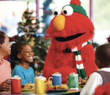 Join Elmo and other furry friends for a fun-filled holiday breakfast at SeaWorld Orlando. Photo courtesy of SeaWorld