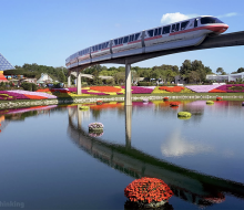 You can take three different Monorail tracks at Walt Disney World, absolutely FREE. Photo courtesy of Disney