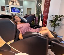 Take a luxury massage chair for a spin at OSIM's first East Coast Store at Roosevelt Field Mall.