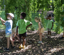 Kids get to explore nature at Morris Arboretum Camp. Photo courtesy of the arboretum