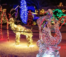 Enjoy ice carving demonstrations and lights galore at Fire & Frost Fun at Peddler's Village. Photo courtesy of Peddler's Village 