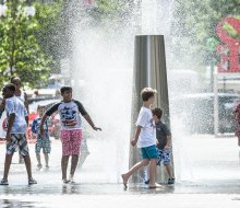Don't sweat the heat! Visit one of the city’s sprinkler parks or spraygrounds. Photo courtesy of Philadelphia Parks & Recreation 