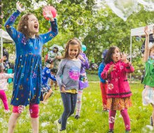 Kids and their families are invited to head outside for a day of play, including interactive performances, live book readings, character meet-and-greets, and more. Photo courtesy Beaumonde Originals