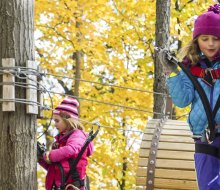   Fall foliage experiences give New England families a chance to enjoy leaf-peeping in exciting ways. Photo courtesy of the Adventure Park at Storrs