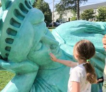 Kids are allowed—and even encouraged—to touch Reclining Liberty. Photo courtesy of the Museum of Contemporary Art in Arlington 