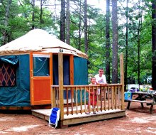 Camp in comfort in a yurt at Pinewood Lodge. Photo courtesy of the campground