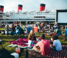 Enjoy summer movies with the majestic Queen Mary as the backdrop. Photo courtesy of The Queen Mary