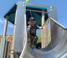 Slides, climbing structures, and knight-themed features galore make Ravenswood Playground a crowd-pleaser.