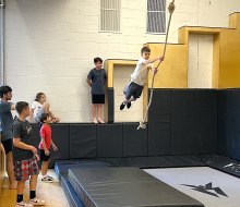 Kids can become ninja warriors at RoamFurther Athletics summer camp. Photo courtesy of the camp