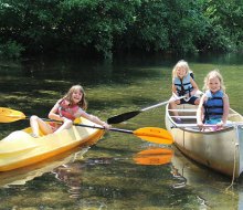 Boating is part of the fun at Sacajawea Day Camp in Monmouth County, run by the Girl Scouts of America.