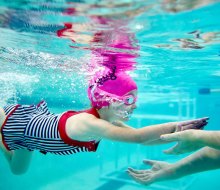 SafeSplash Swim School offers year-round swim lessons in warm-water indoor pools.