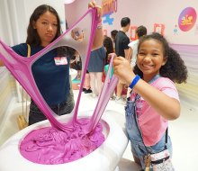 Stretch, mold, squish, and play with slime to your hearts content at the Sloomoo Institute in Soho. 