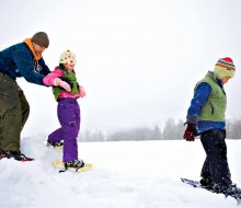 Snowshoeing is an activity that suits all ages. Photo courtesy of the Trustees of Reservations